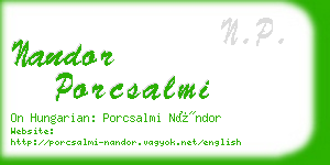 nandor porcsalmi business card